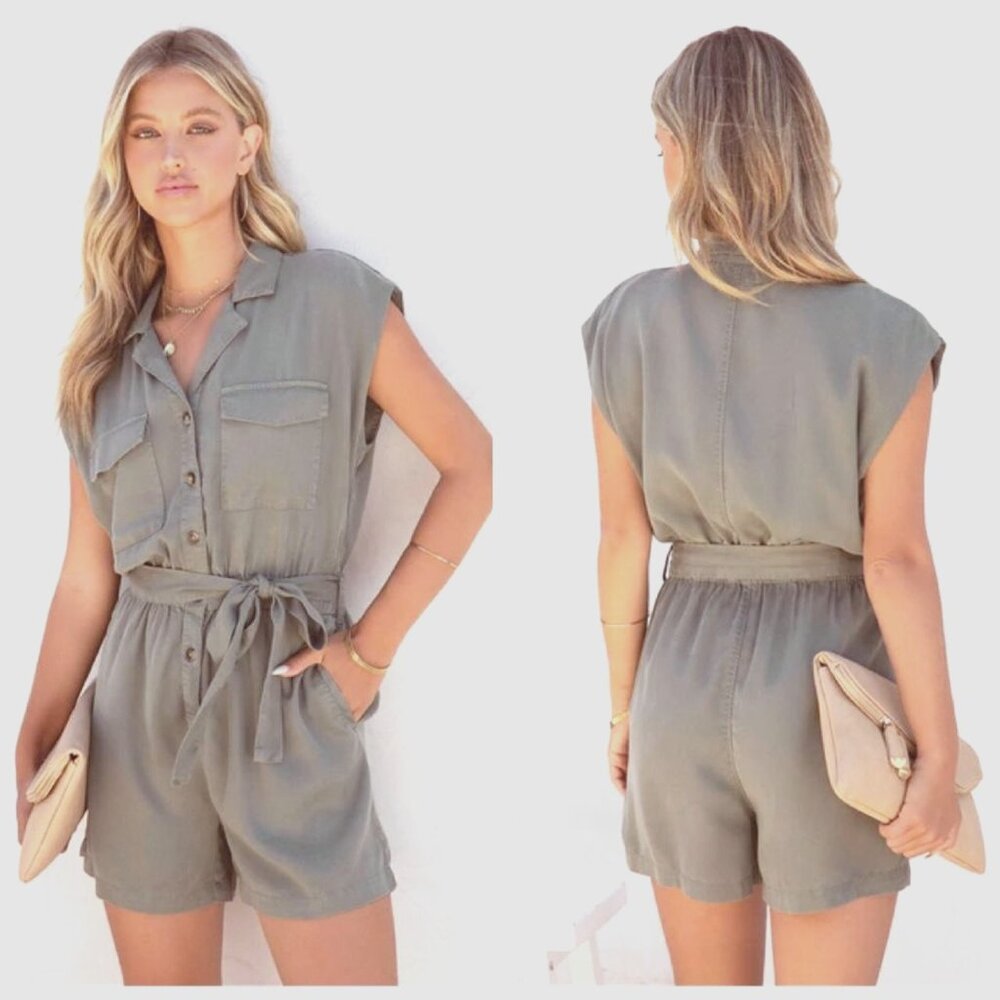 Weekend Los Angeles Oringo Utility Romper Minimalist Neutral